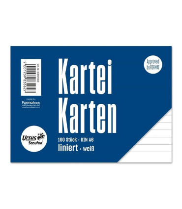 Listy do kartotéky A6 - linkované, 100 ks