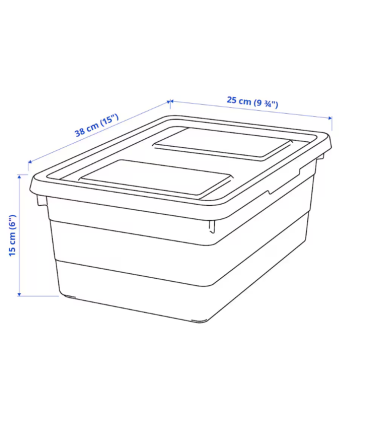 Plastová krabice s víkem 38 x 25 x 15 cm