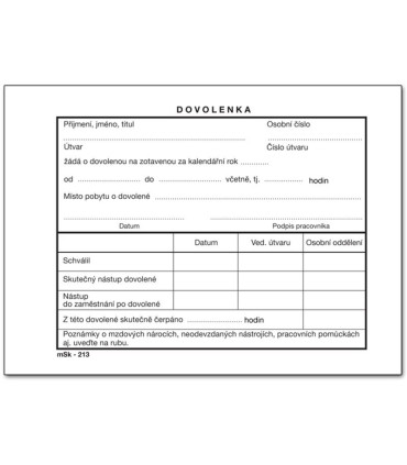 Dovolenka, A6, 100 listů