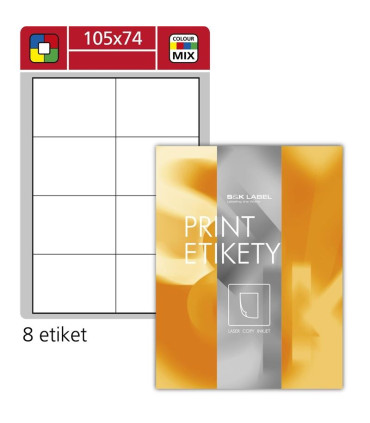 Univerzální etikety S&K Label - mix barev, 105 x 74 mm, 800 ks