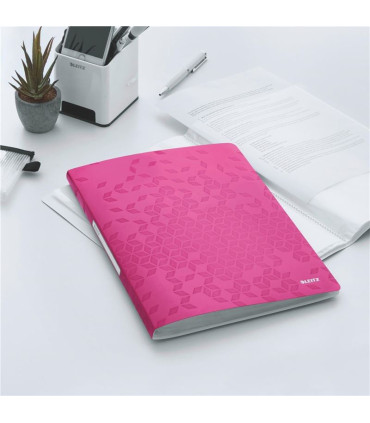 Katalogová kniha Leitz WOW - A4, 20 kapes, růžová