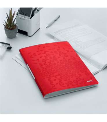 Katalogová kniha Leitz WOW - A4, 20 kapes, červená