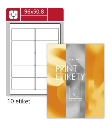 Univerzální etikety S&K Label - bílé, 96 x 50,8 mm, 1000 ks