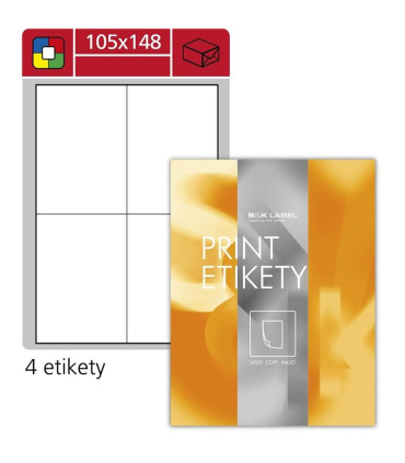 Univerzální etikety S&K Label - bílé, 105 x 148 mm, 400 ks