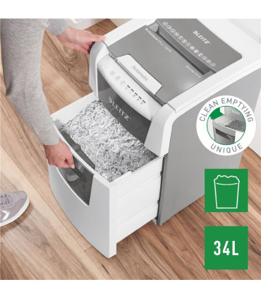 Automatická skartovačka Leitz IQ AutoFeed 100 - P5, řez na mikročástice 2 x 15 mm