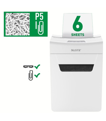 Skartovačka Leitz IQ Protect 6M - P5, řez na mikročástice 2 x 15 mm