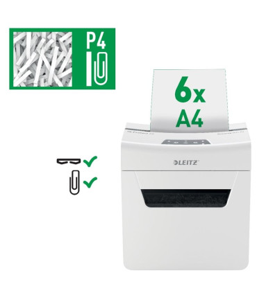 Skartovačka Leitz IQ Protect 6X EU - P4, řez na mikročástice 4 x 40 mm