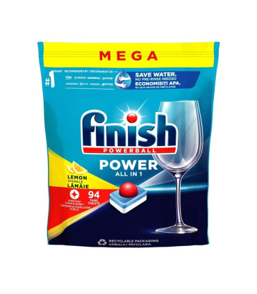 Tablety do myčky Finish Power - All in 1 Lemon Sparkle, 94 ks
