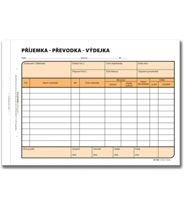 Příjemka, převodka, výdejka 1087