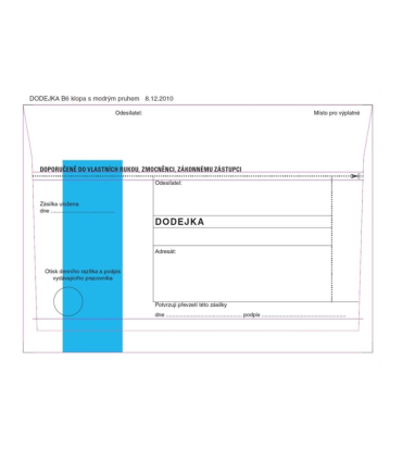 Dodejky B6 - modrý pruh, samolepicí, 100 ks