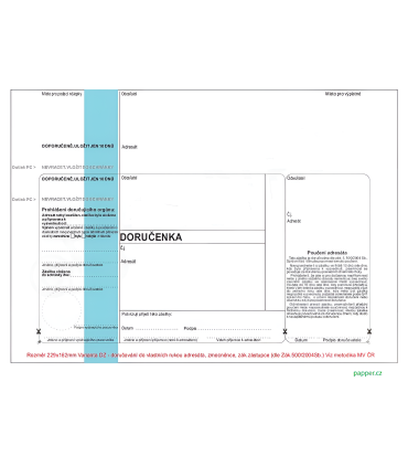 Doručenky C5 - modrý pruh, 1 000 ks, pro Správní řád