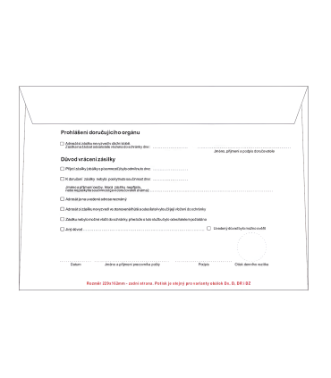 Doručenky C5 - modrý pruh, 1 000 ks, pro Správní řád