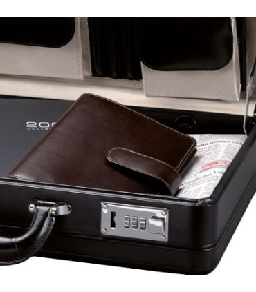 Kufr Alassio TAORMINA, kůže, černá, číselné známky (41033)