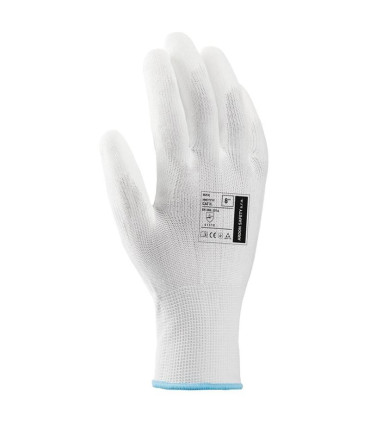 Polomáčené rukavice BUCK - bílé, vel. 8