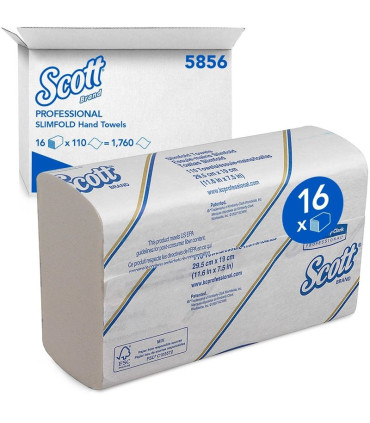 Skládané papírové ručníky Scott SlimFold -1vrstvé, recykl, 16x110 ks