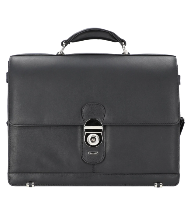 Alassio aktovka MONZA, kůže, uzamykatelná, černá