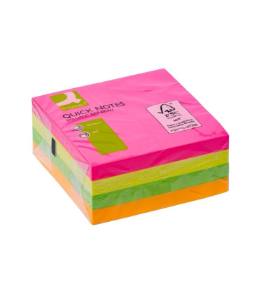 Samolepicí bloček Q-Connect FSC - 76 x 76 mm, neonový, 400 lístků