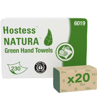 Skládané papírové ručníky Kimcare - 1vrstvé, zelené, 20x230 ks