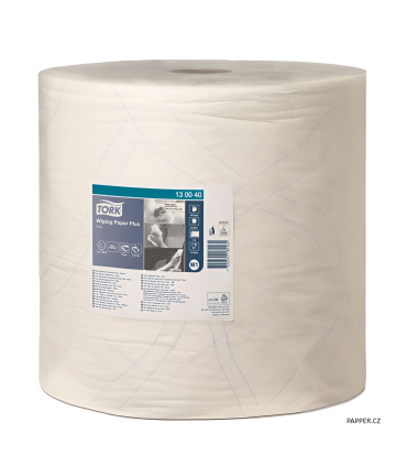 Průmyslové papírové utěrky Tork - W1, 2vrstvé, bílé (130040)