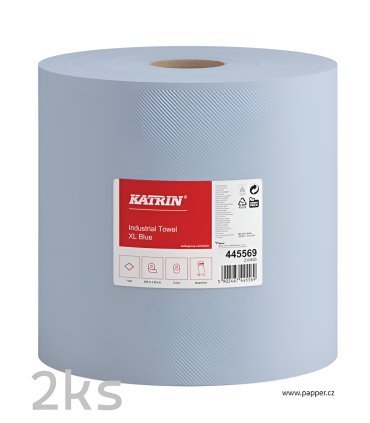 Průmyslové utěrky Katrin v roli - 1vrstvé, modré, 2 role
