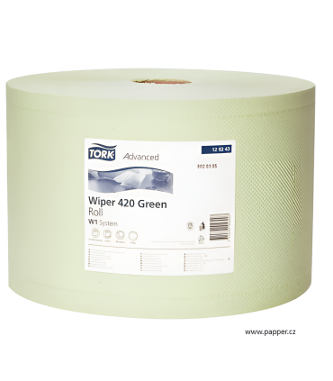 Průmyslové utěrky Tork Advanced - W1, 2vrstvé, zelené, 2 role (129243)