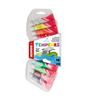 Temperové barvy Kores - 12 barev v tubě