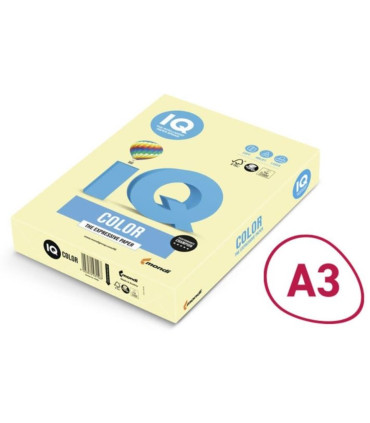Barevný papír IQ Color A3 - YE23, žlutý, 160 g/m2, 250 listů
