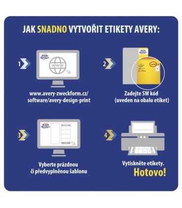 Etikety na pořadače Avery Zweckform - bílé, 61 x 297 mm, 90 ks