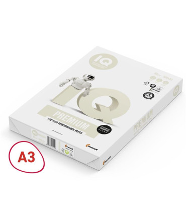 Kancelářský papír IQ Premium A3 - 80 g/m2, CIE 170, 500 listů