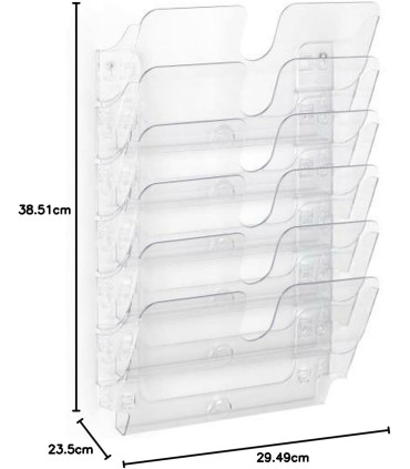Prezentační nástěnný stojan Durable FLEXIPLUS - 6 přihrádek, transparentní