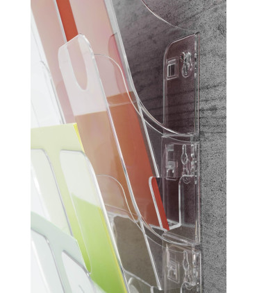 Prezentační nástěnný stojan Durable FLEXIPLUS - 6 přihrádek, transparentní