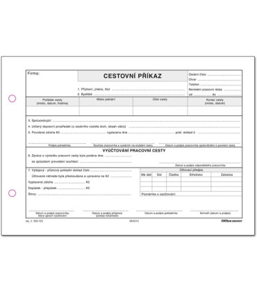 Příkaz cestovní A5, 100 listů