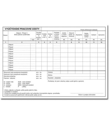 Příkaz cestovní A5, 100 listů