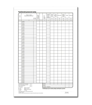 Cestovní příkaz - vyúčtování pracovní cesty , A4, 100 listů