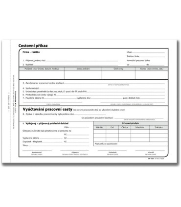 Cestovní příkaz, A5