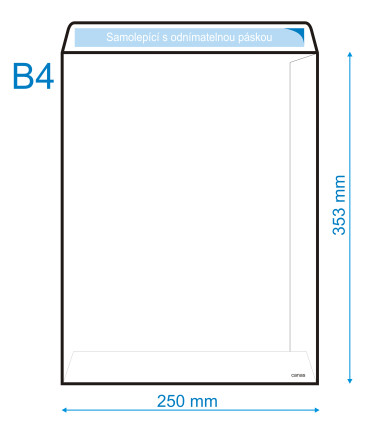 Poštovní tašky B4 - samolepicí s krycí páskou, 25 ks