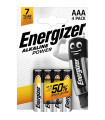 Alkalické baterie Energizer Power - 1,5V, LR03, typ AAA, 4 ks