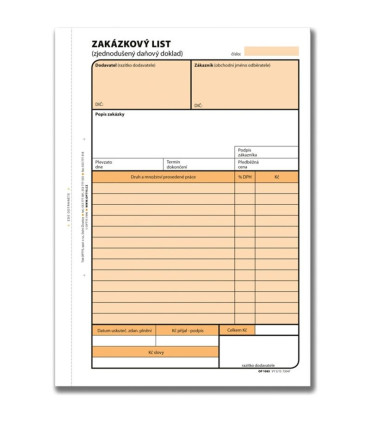 Zakázkový list NCR, A5