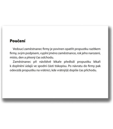 Propustka Optys A7, 100 listů, č.1147