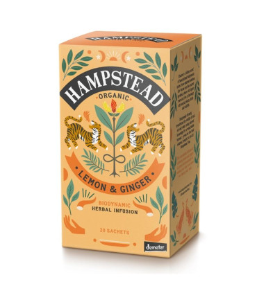 Bylinný čaj Hampstead - citrónový se zázvorem, bio, 20 x 1,5 g
