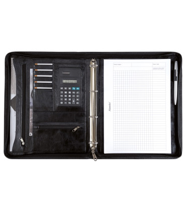 Konferenční desky MASSA A4 se zipem, kalkulačka, černá (30065)