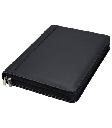 Konferenční desky BOSA A4 se zipem, kůže, černá (30061)