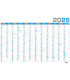 Nástěnný roční modrý kalendář 2026, bezobrázková
