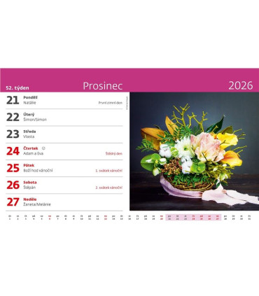 Stolní kalendář 2026 Květiny