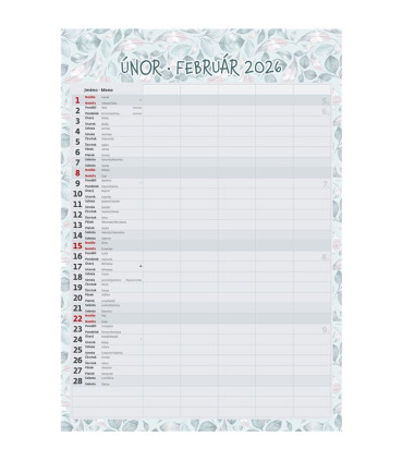 Nástěnný kalendář 2026 Rodinný plánovač