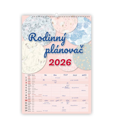 Nástěnný kalendář 2026 Rodinný plánovač