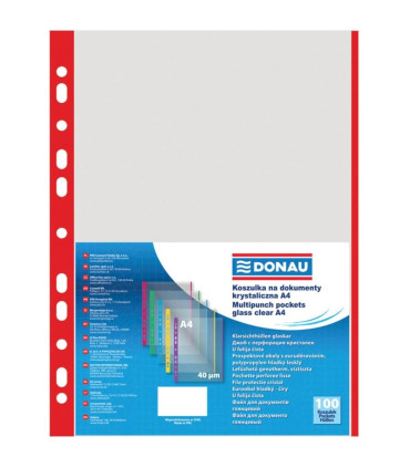 Euroobaly U s barevným okrajem - A4, červené, matné, 40 mic, 100 ks