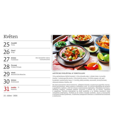 Stolní kalendář 2026 Mezinárodní kuchařka