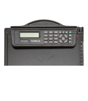 Psací podložka s klipem a kalkulačkou - A4, černá